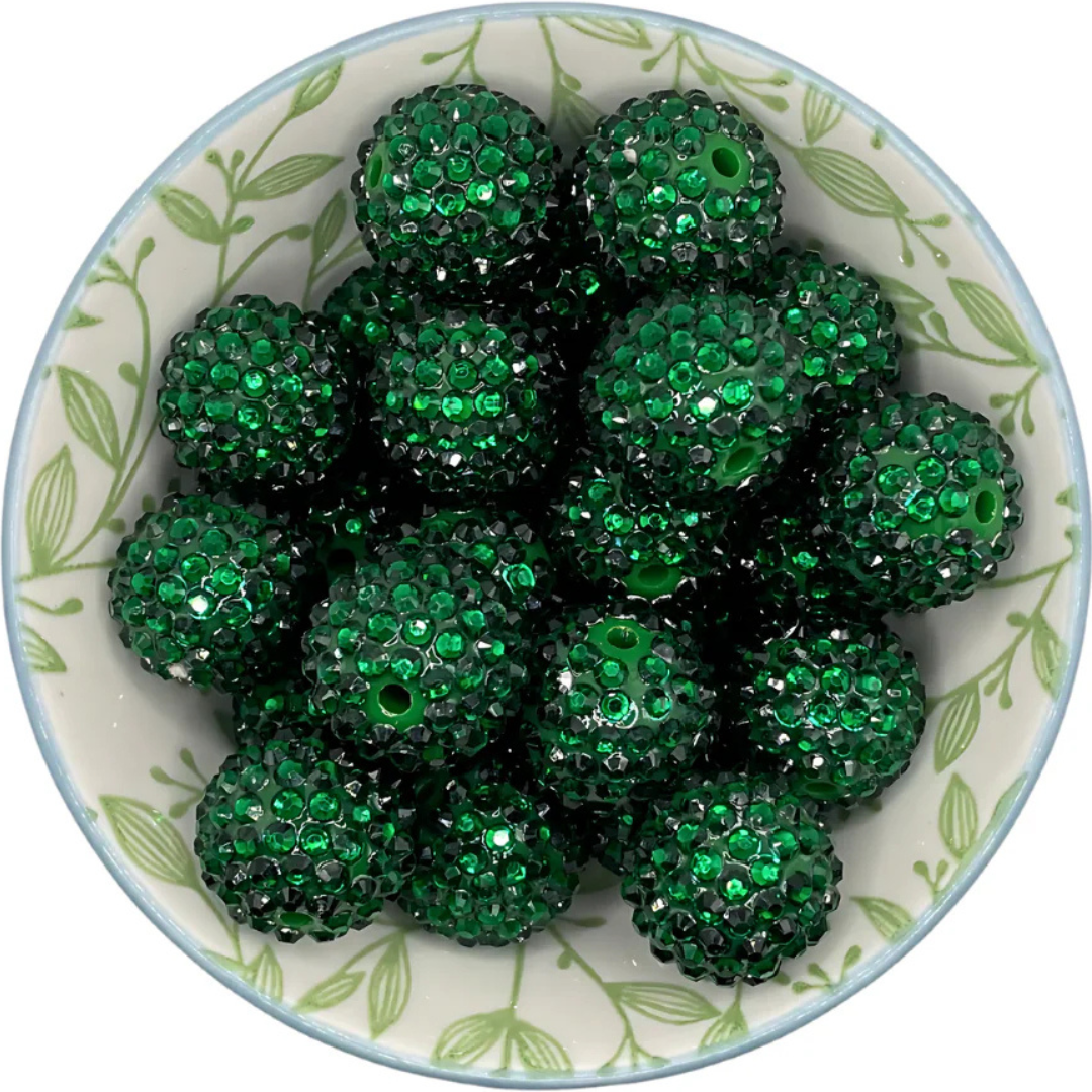 Rhinestone kralen 20mm donker groen