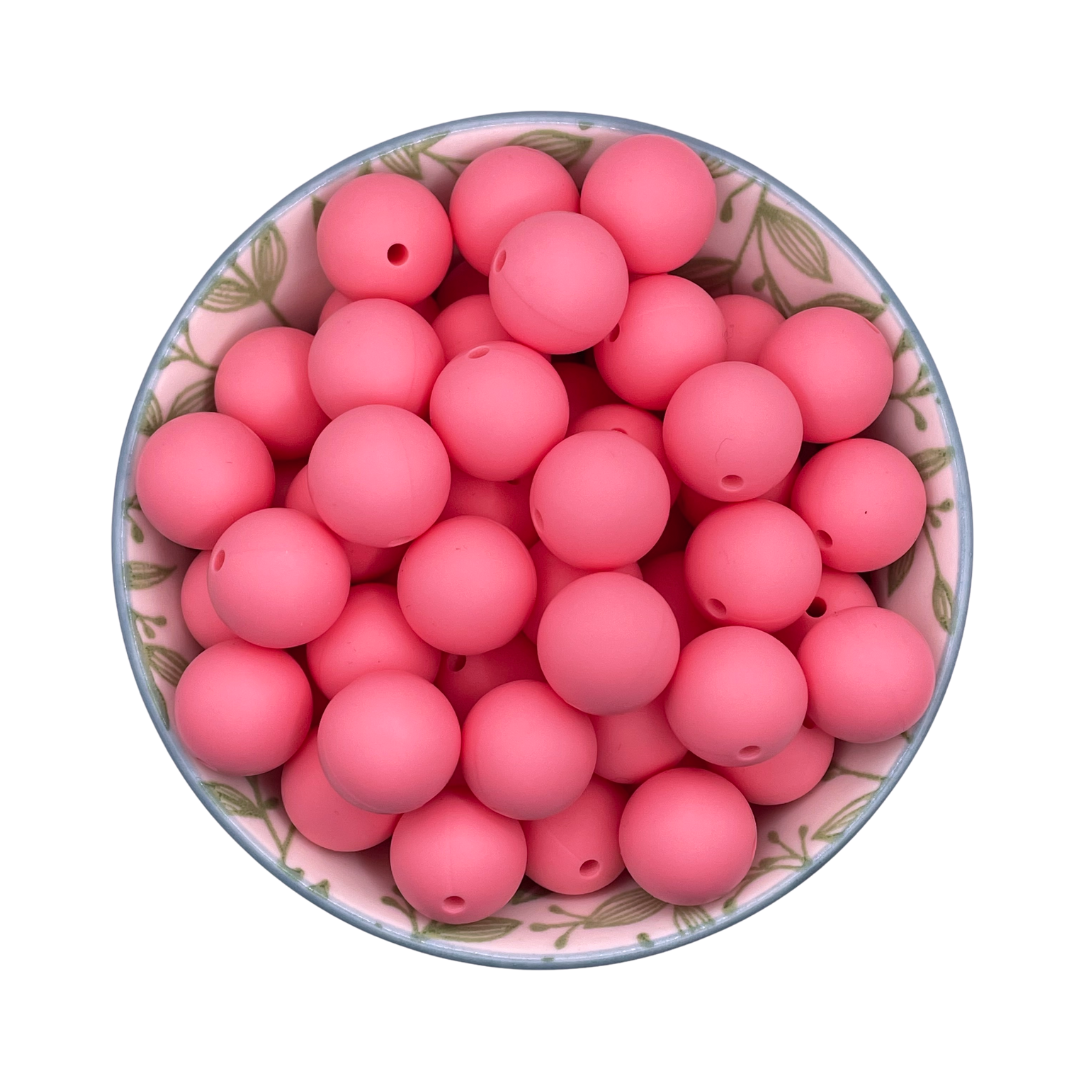 Siliconen kralen 15mm roze