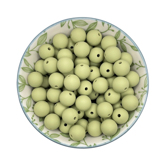 Siliconen kralen 12mm sage