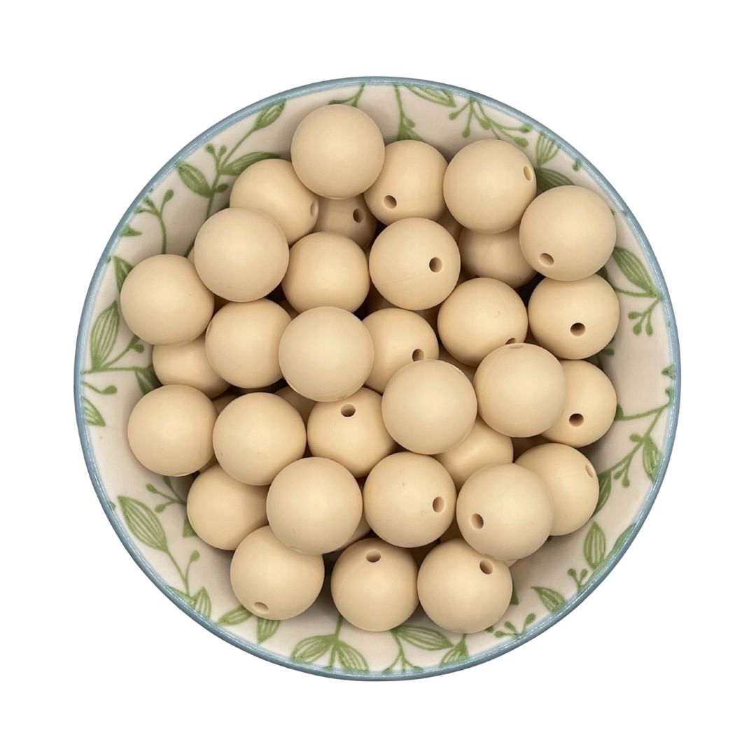 Siliconen kralen 15mm Beige