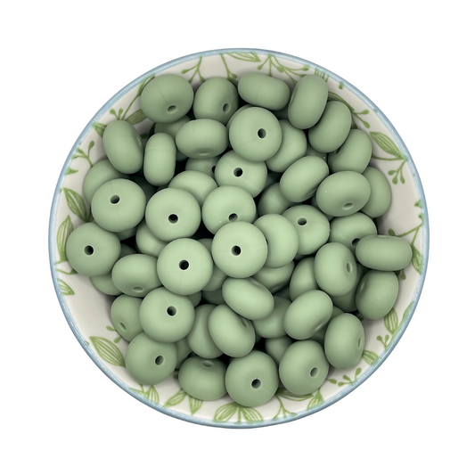 Siliconen kralen abacus stone green