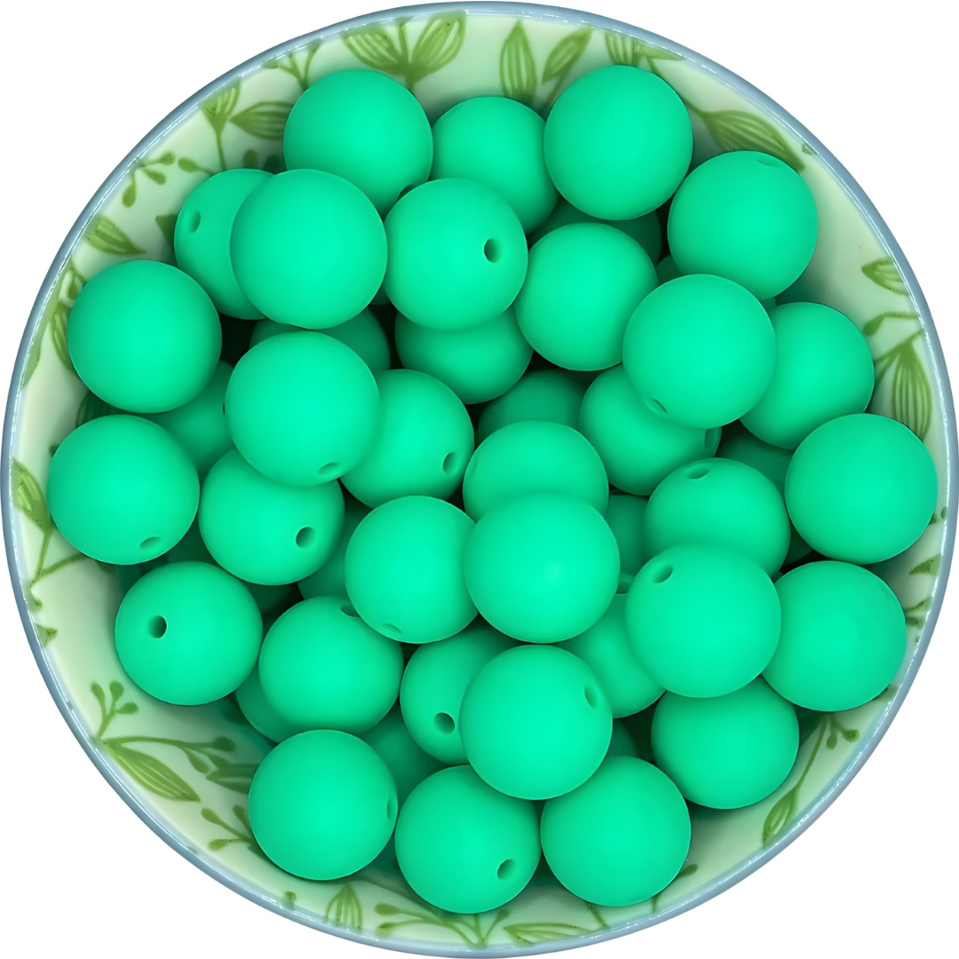 Siliconen kralen 15mm teal