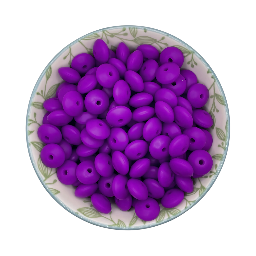 Siliconen kralen tussenschijfjes amethist paars