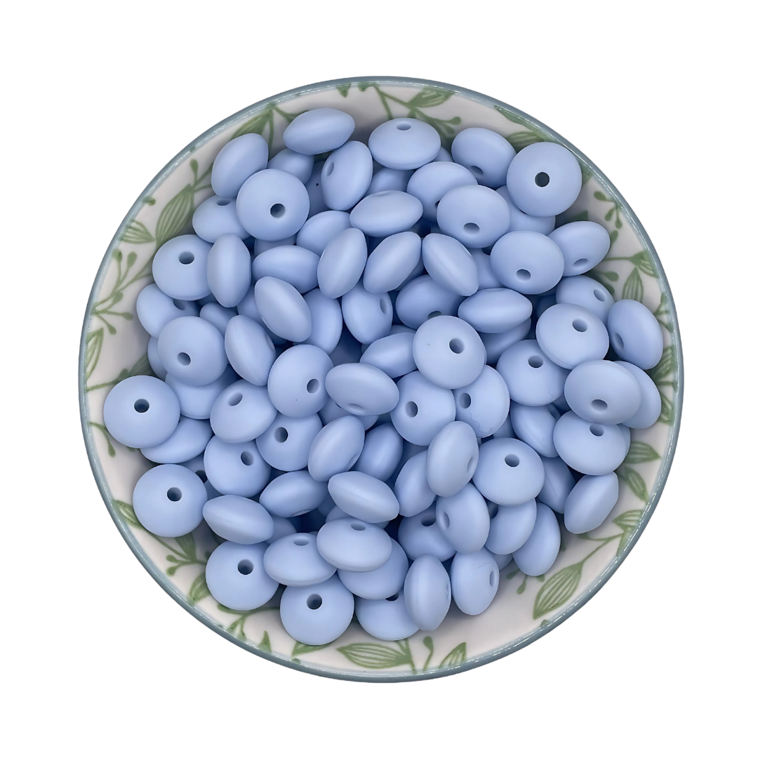 Siliconen kralen tussenschijfjes baby blauw