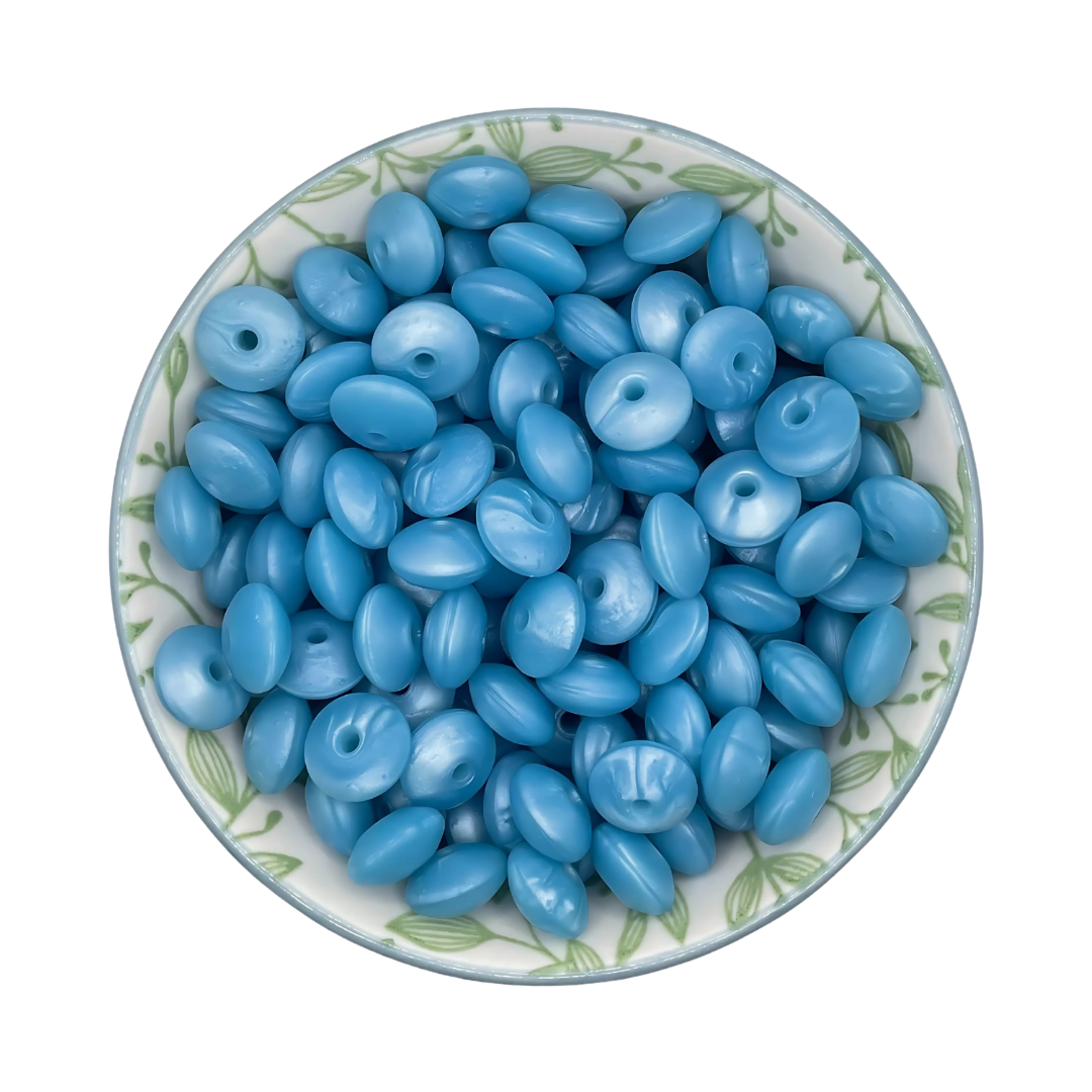 Siliconen Kralen Blue Pearl