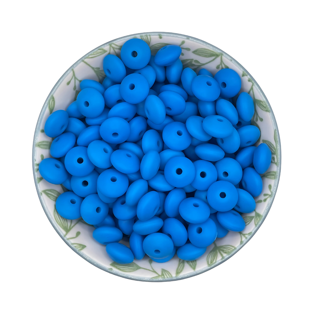 Siliconen kralen tussenschijfjes diep blauw