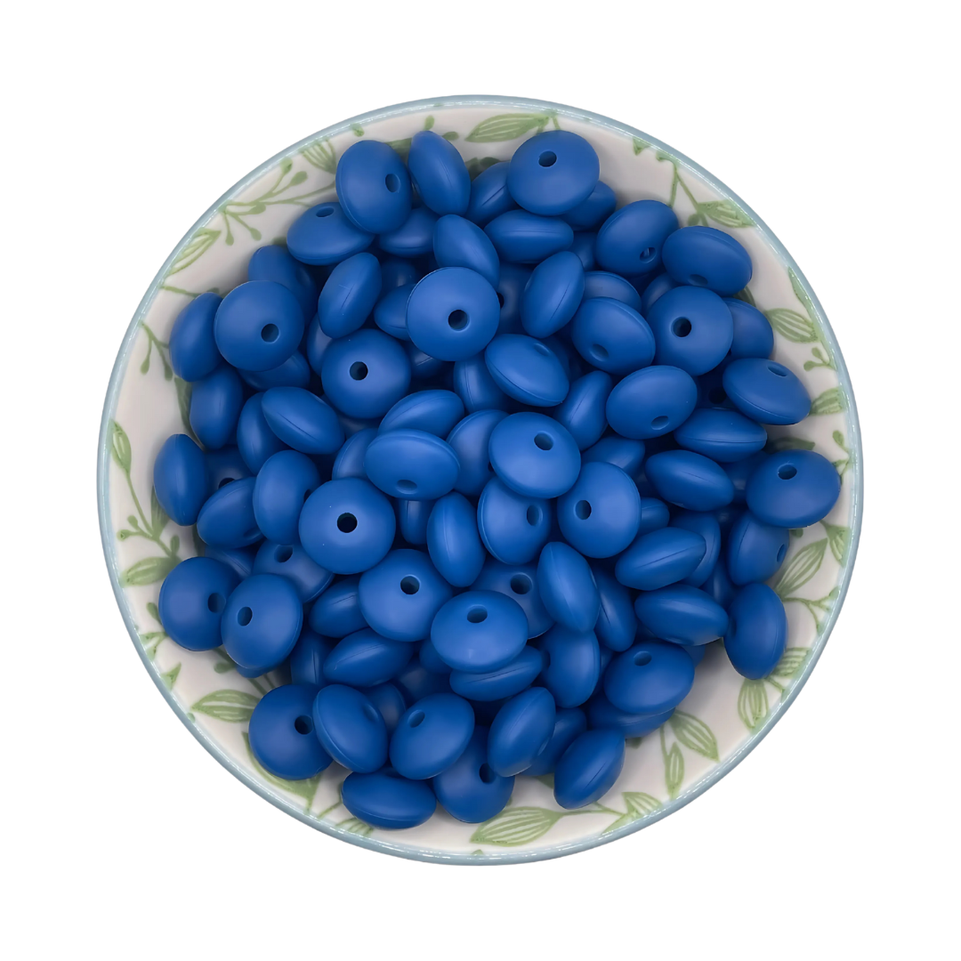 Siliconen kralen tussenschijfjes donker blauw