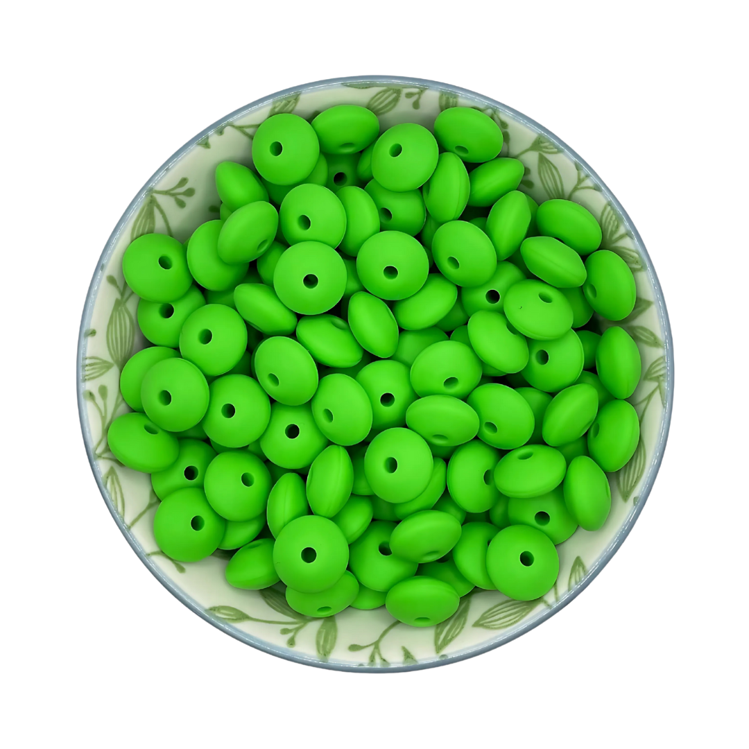 Siliconen kralen tussenschijfjes groen