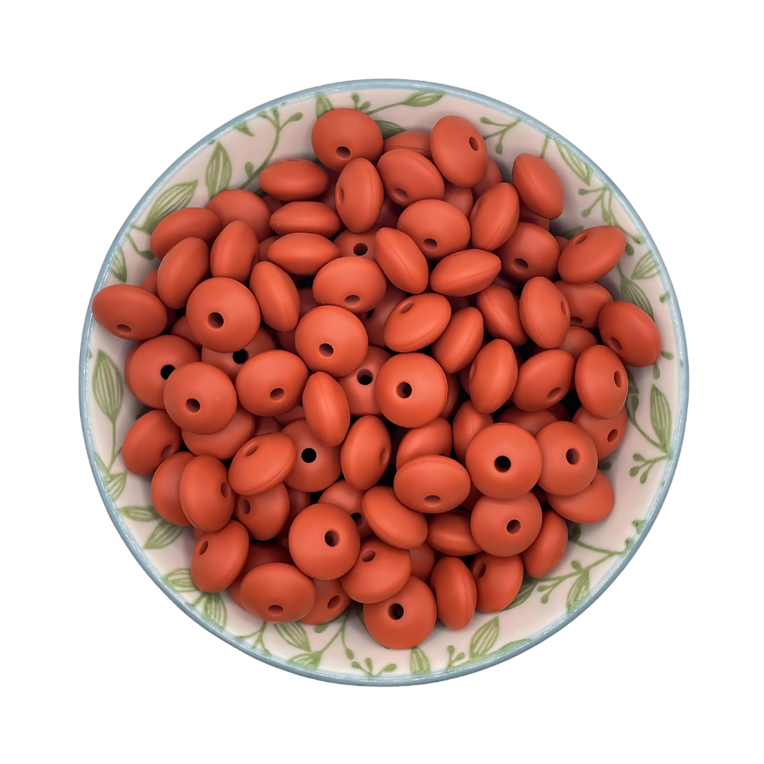 Siliconen kralen tussenschijfjes klei bruin