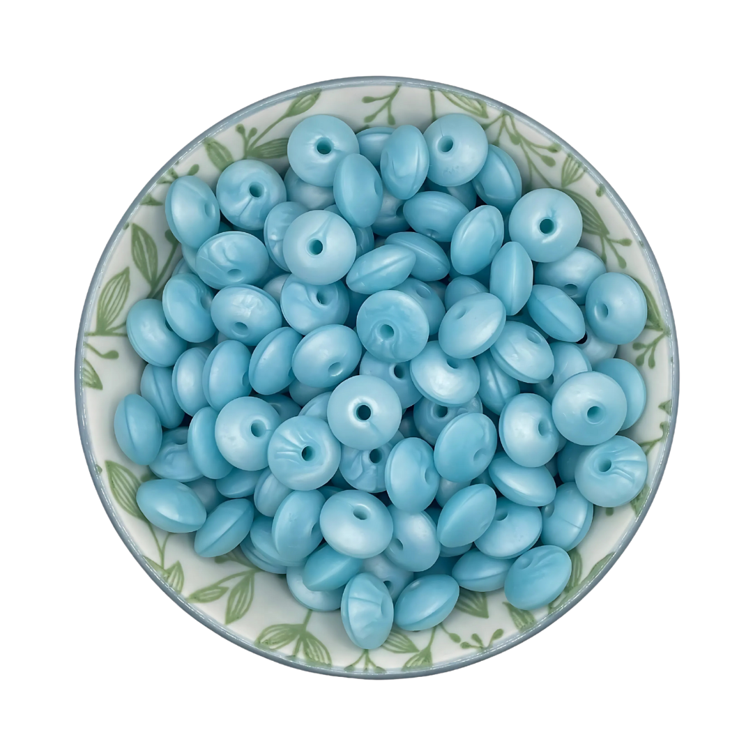 Siliconen Kralen Light Blue Pearl