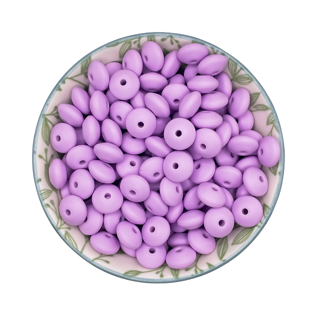 Siliconen kralen tussenschijfjes lila