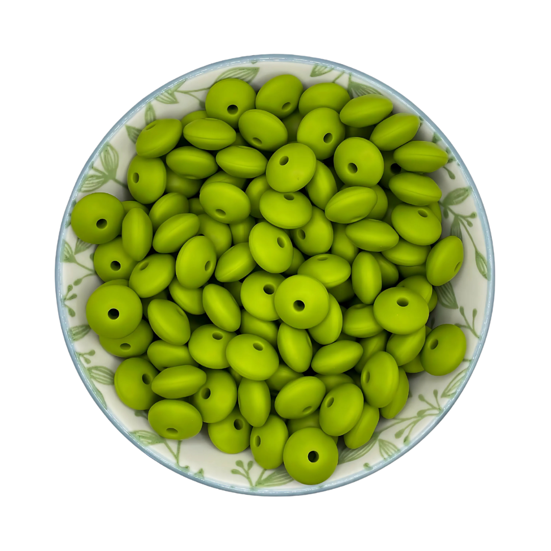 Siliconen kralen tussenschijfjes olijf