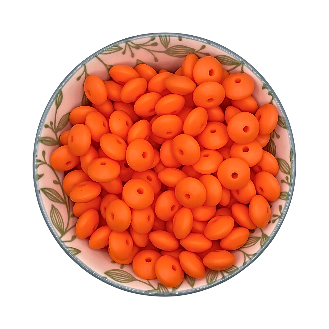 Siliconen kralen tussenschijfjes perzik