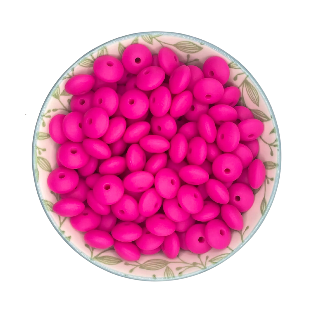 Siliconen kralen tussenschijfjes Fuchsia