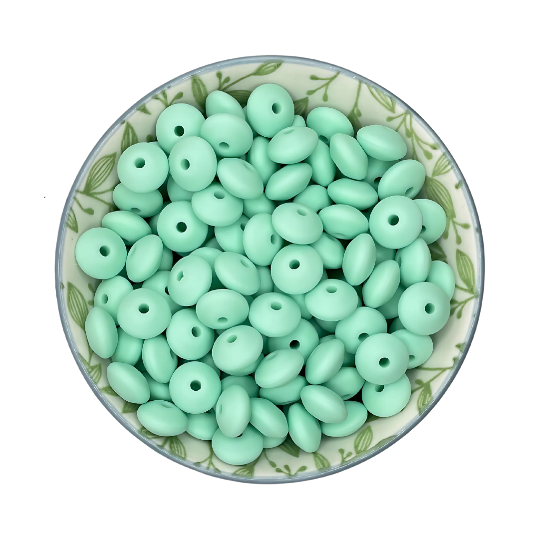 Siliconen kralen tussenschijfjes mint