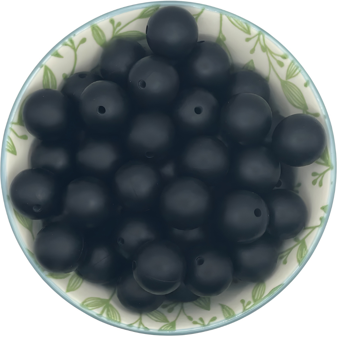 Siliconen kralen 15mm zwart