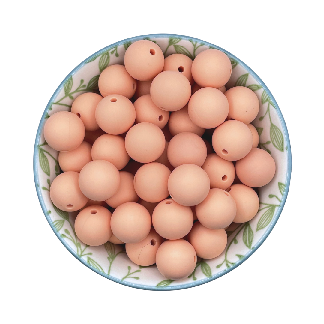 Siliconen kralen 15mm donker blush