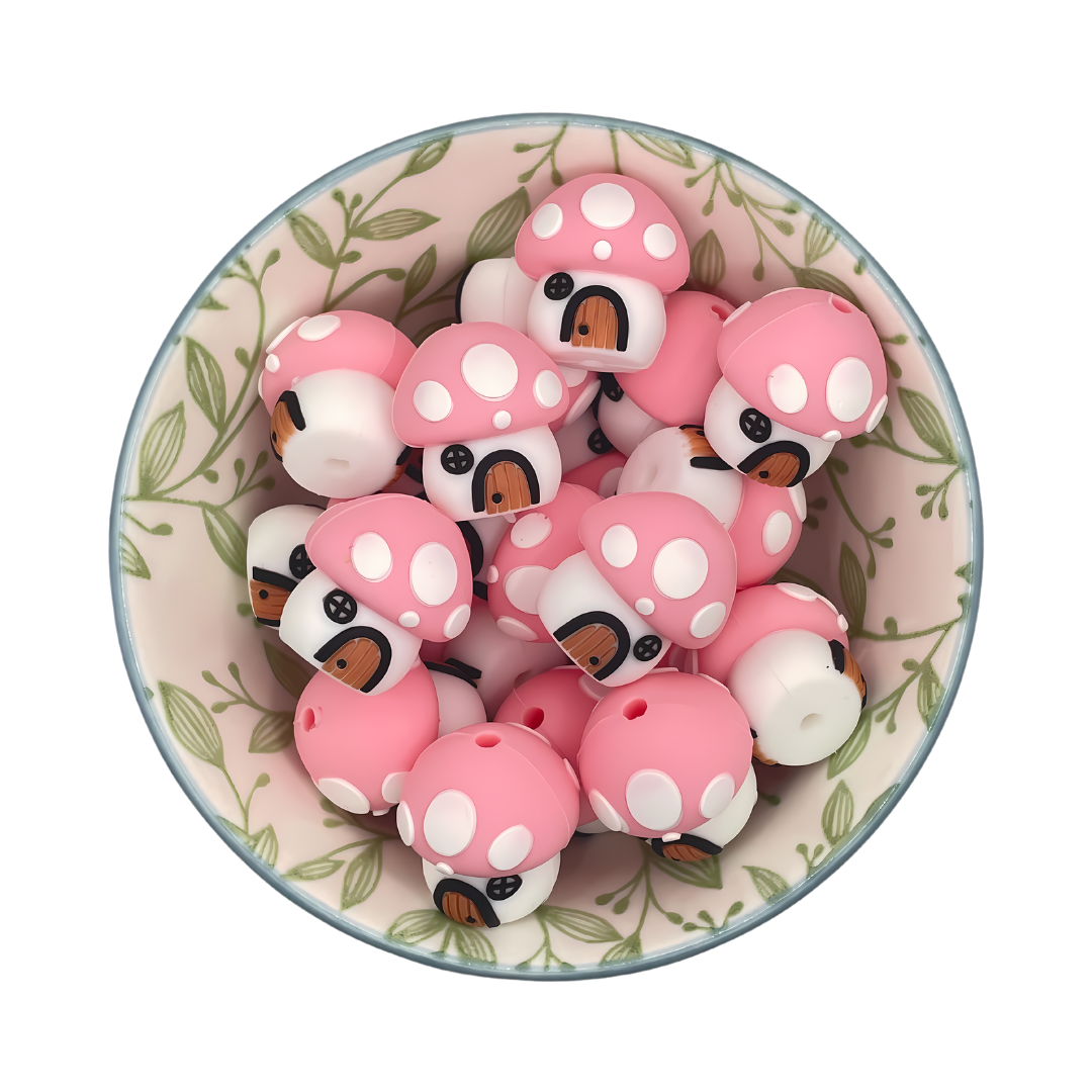 Figuurkralen Paddenstoel Roze 3D