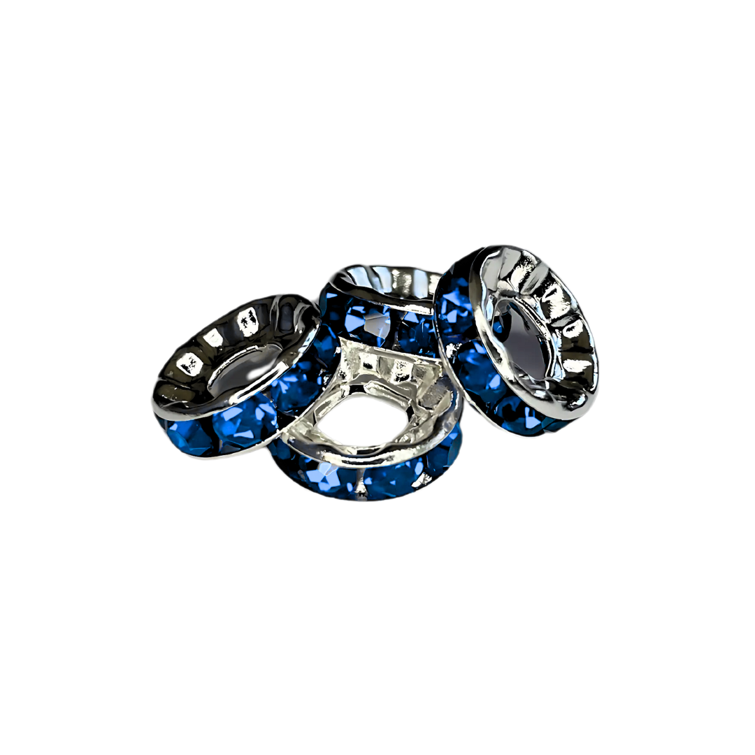 strass tussenschijfjes blauw