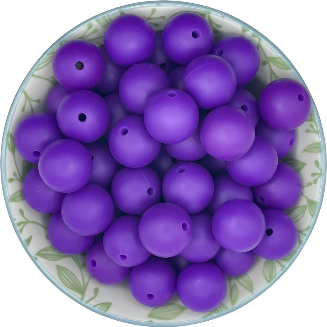 Siliconen kralen 15mm paars