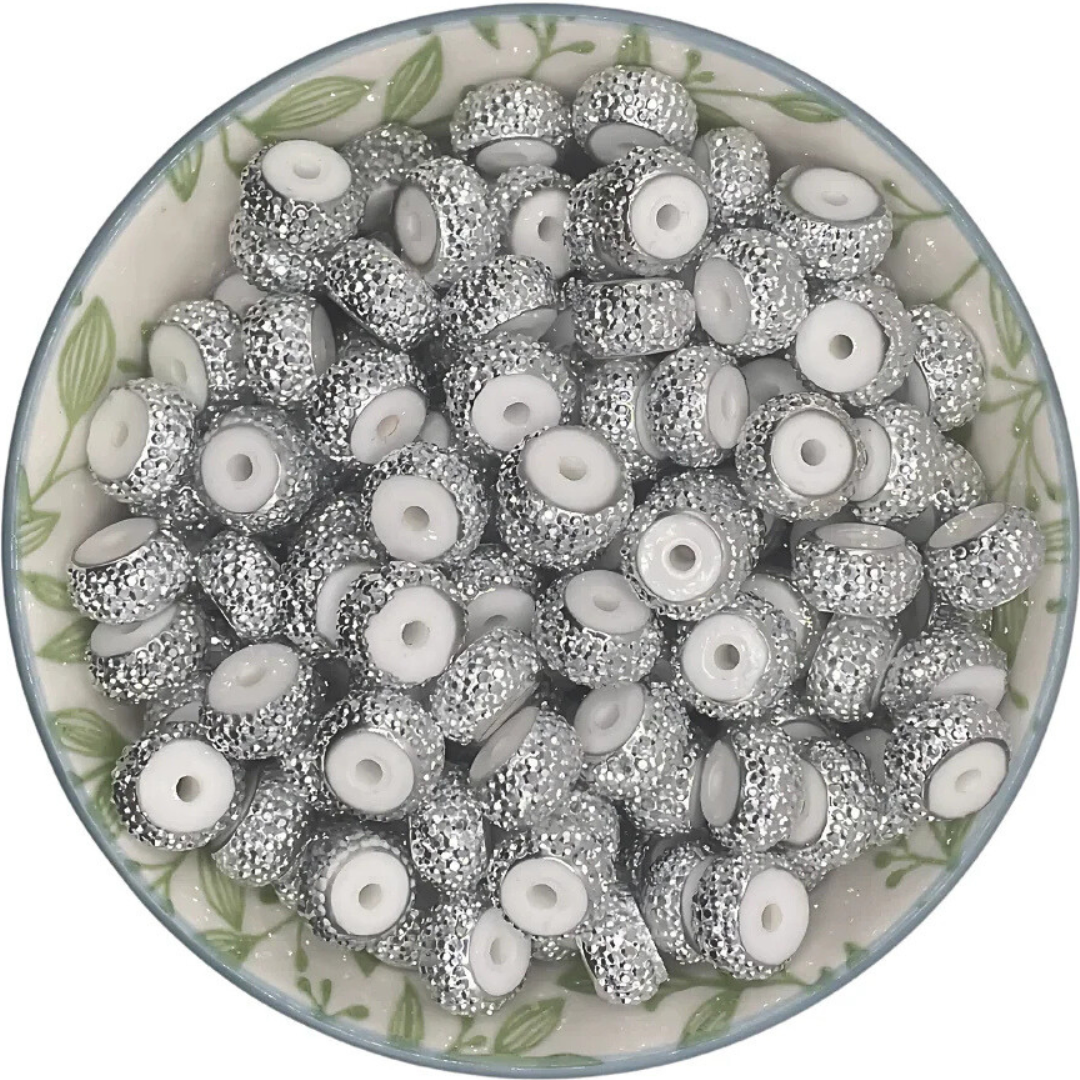 Tussenschijf Hoog Strass Zilver