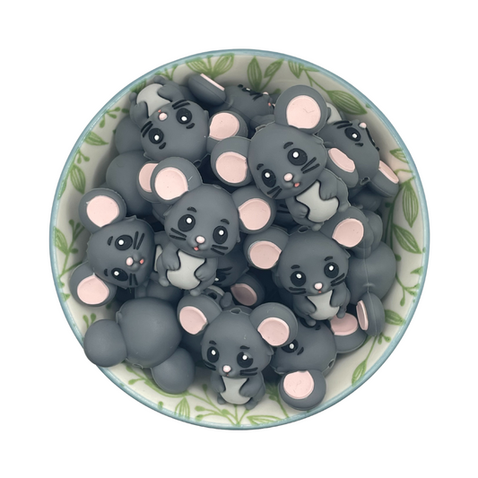 Figuurkralen Muis Donker Grijs 3D