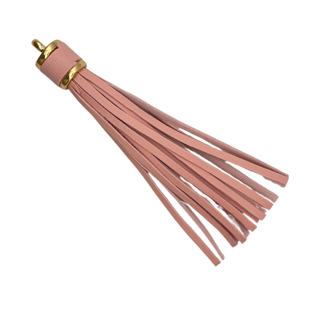 kwast (tazzle) groot Licht Roze met ring goud kleur