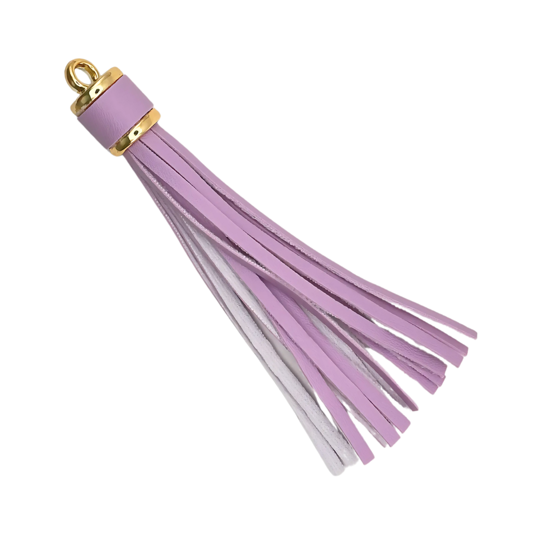 kwast (tazzle) groot lila  met ring goud kleur