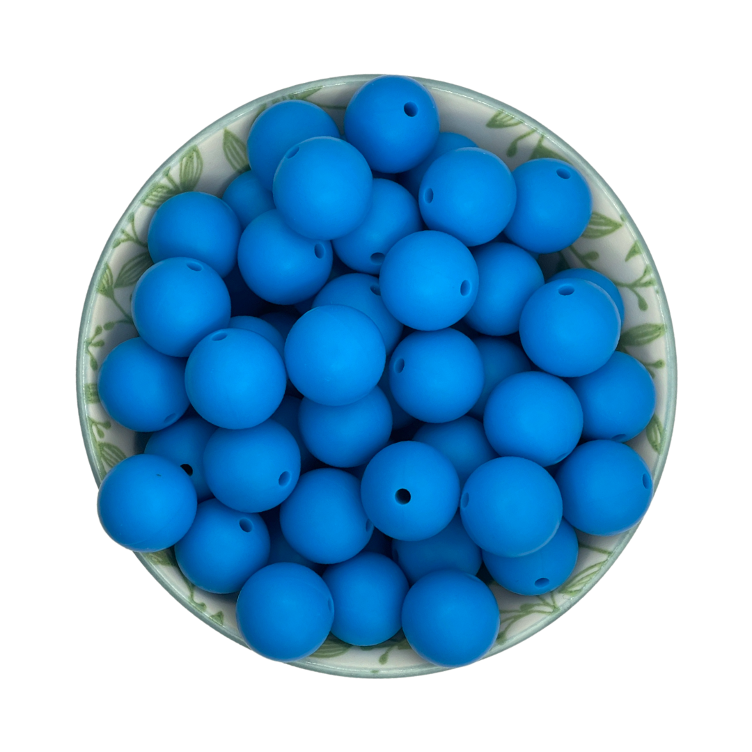Siliconen kralen 15mm diep blauw