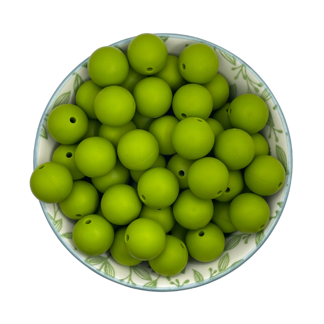 Siliconen kralen 15mm Army groen