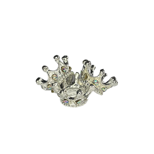 Tussenschijf Kroon Zilver met strass