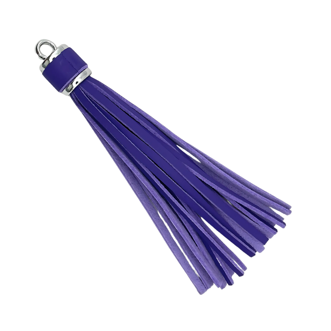 kwast (tazzle) groot paars met ring zilver kleur