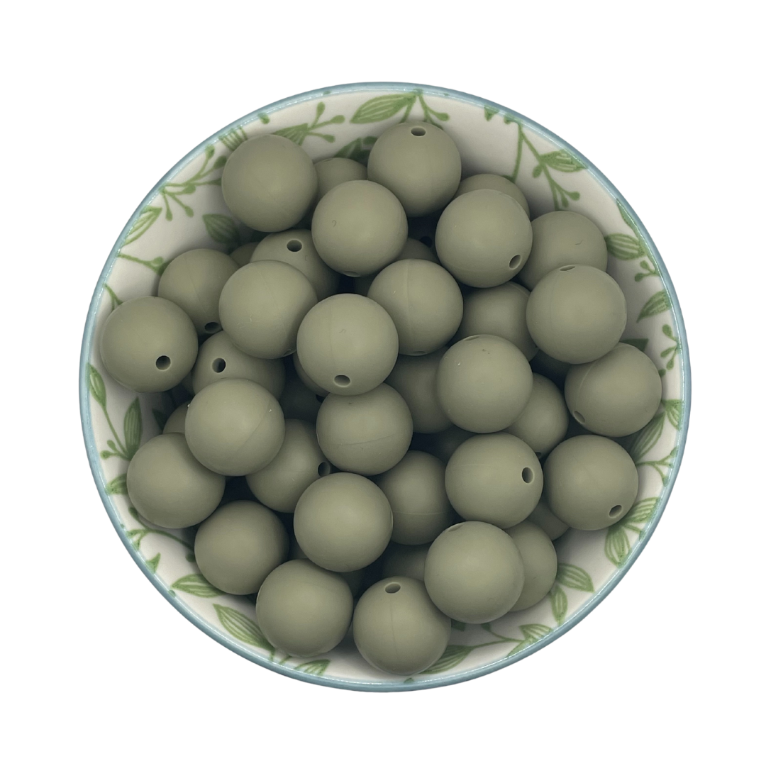 Siliconen kralen 15mm warm grijs