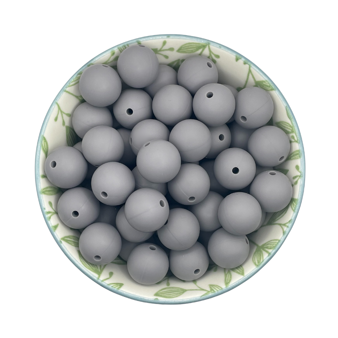 Siliconen kralen 15mm grijs