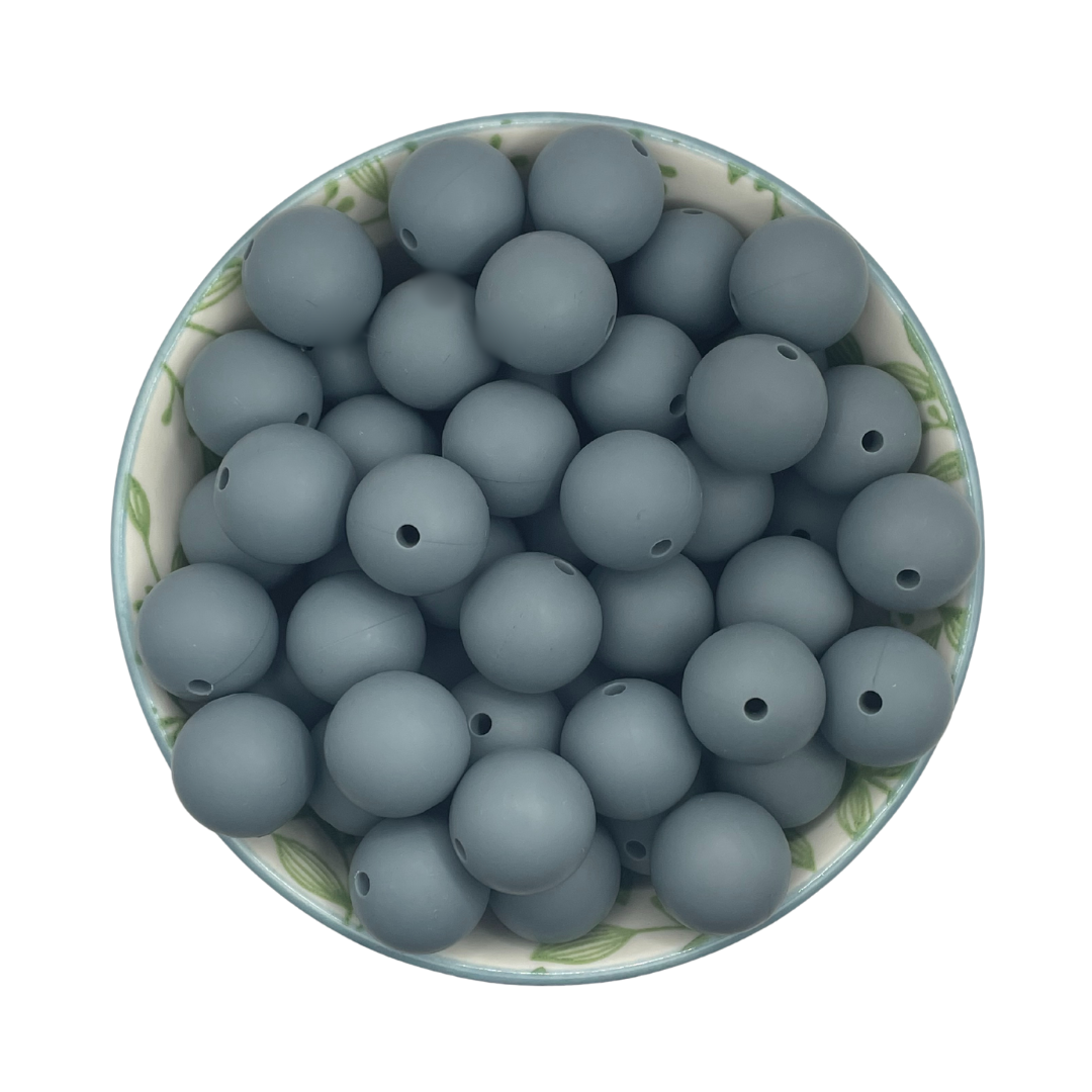Siliconen kralen 15mm donker grijs