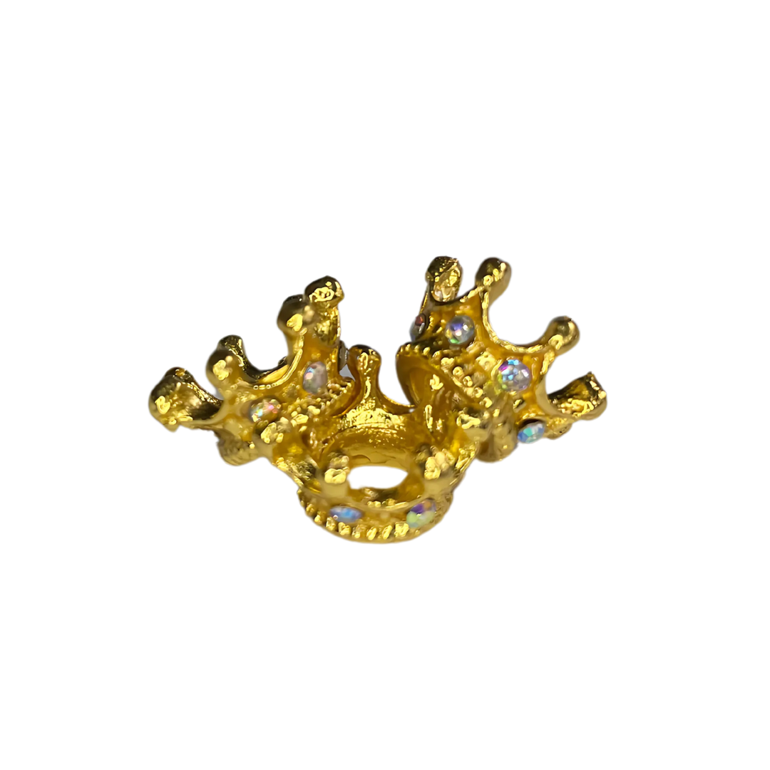 Tussenschijf Kroon Goud met strass
