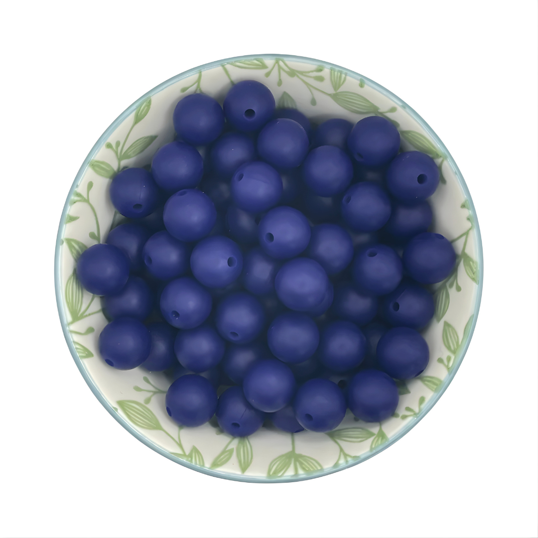 Siliconen printkralen 12mm midnight blue