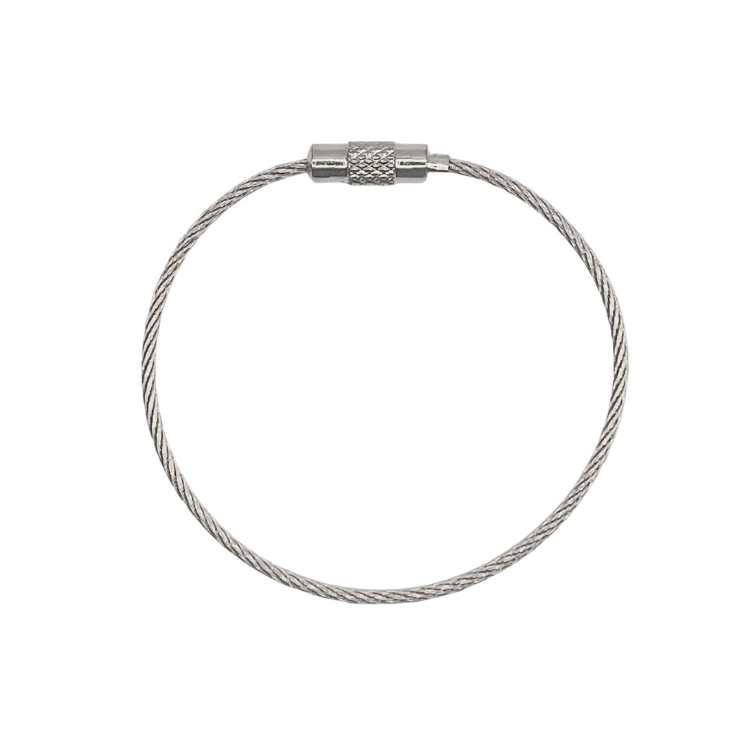 Staaldraad Ring met Schroefsluiting Zilver