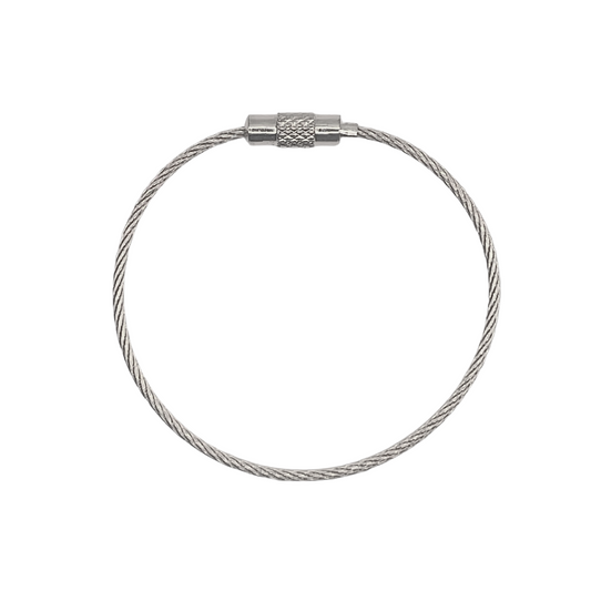 Staaldraad Ring met Schroefsluiting Zilver