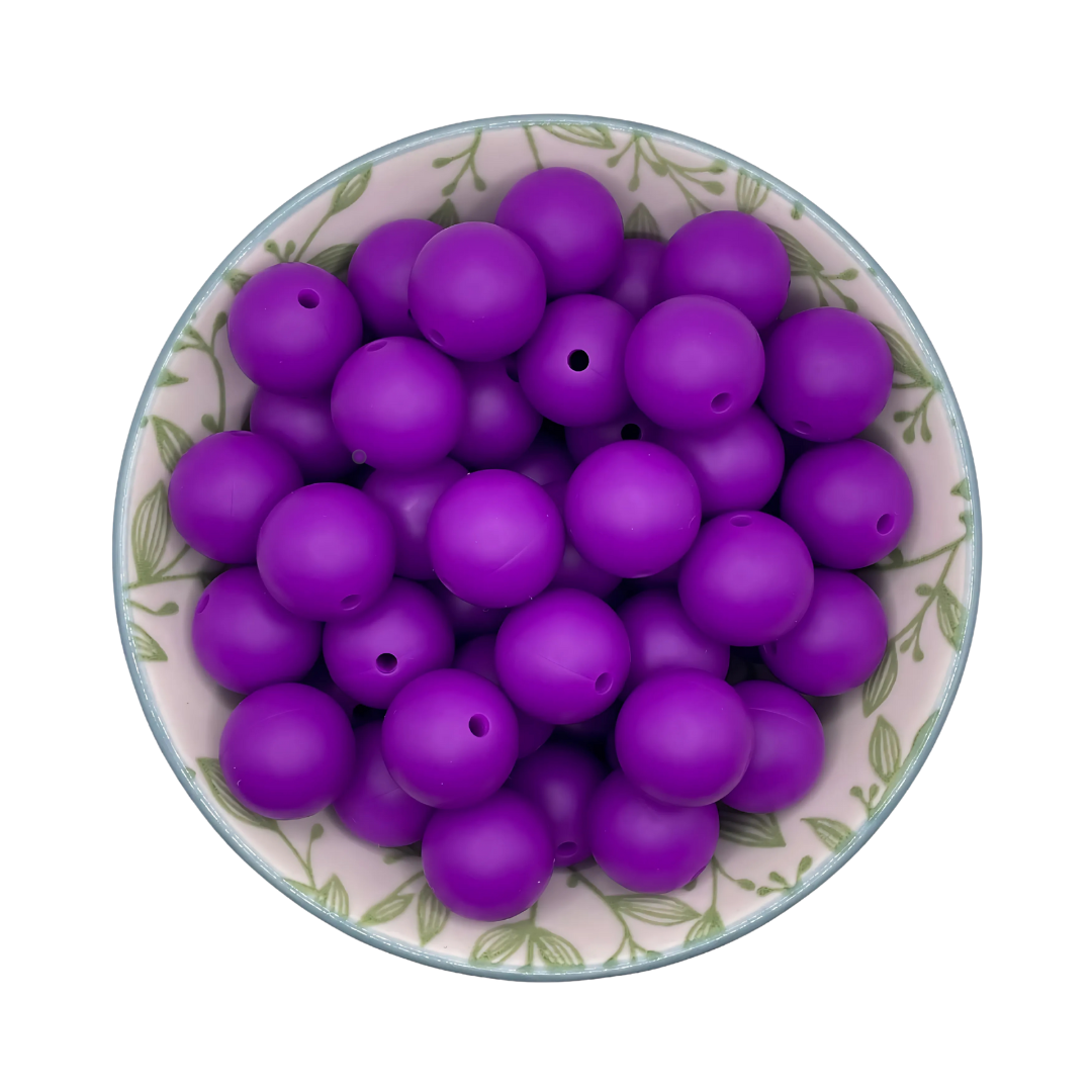 Siliconen kralen 15mm amethist paars