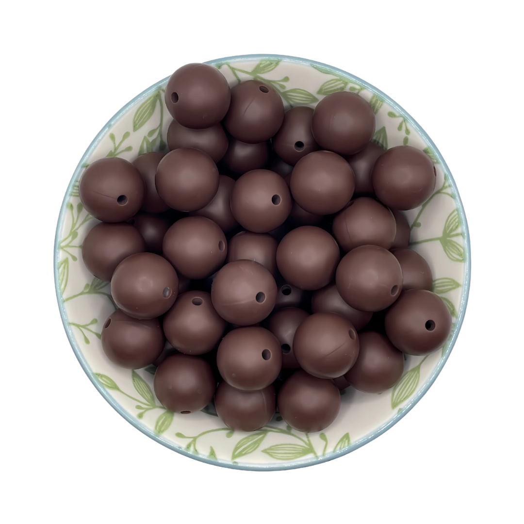 Siliconen kralen 15mm choco puur