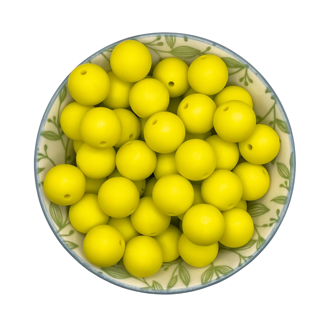 Siliconen kralen 15mm lemon geel