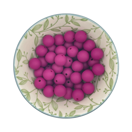 Siliconen Kralen Magenta