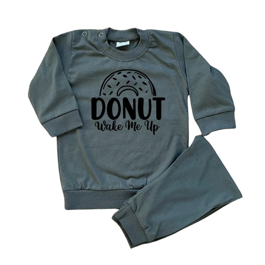 Baby pyjama tekst army groen