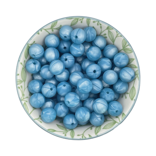 Siliconen Kralen Blue Pearl