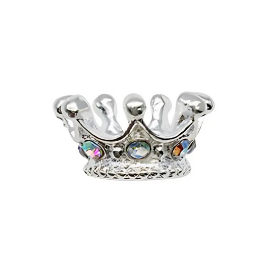 Tussenschijf Kroon Zilver met strass
