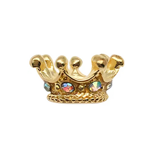 Tussenschijf Kroon Goud met strass