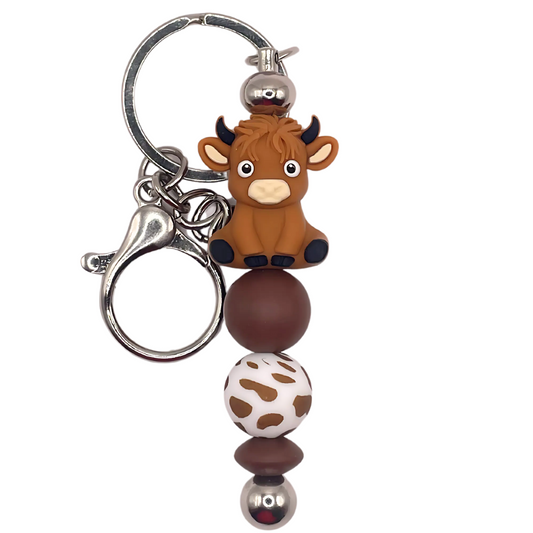 Sleutelhanger Deluxe Koe Bruin