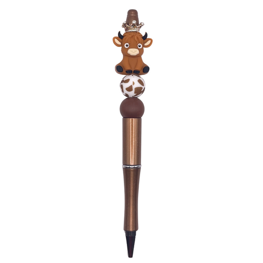 Kralenpen Koe Bruin