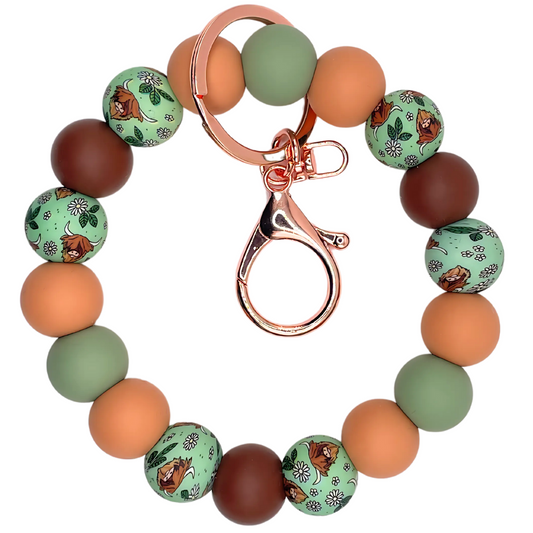 keychain wristlet sleutelhanger siliconen kralen